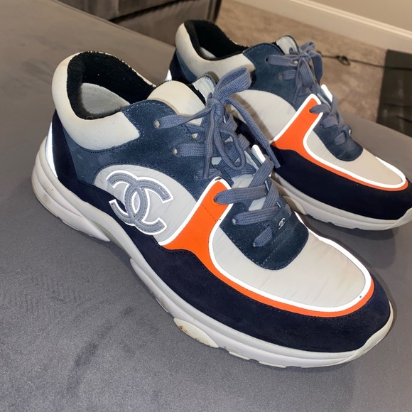 CHANEL CC LOGO SNEAKER BLUE/ORANGE (REFLECTIVE) - Picture 9 of 10